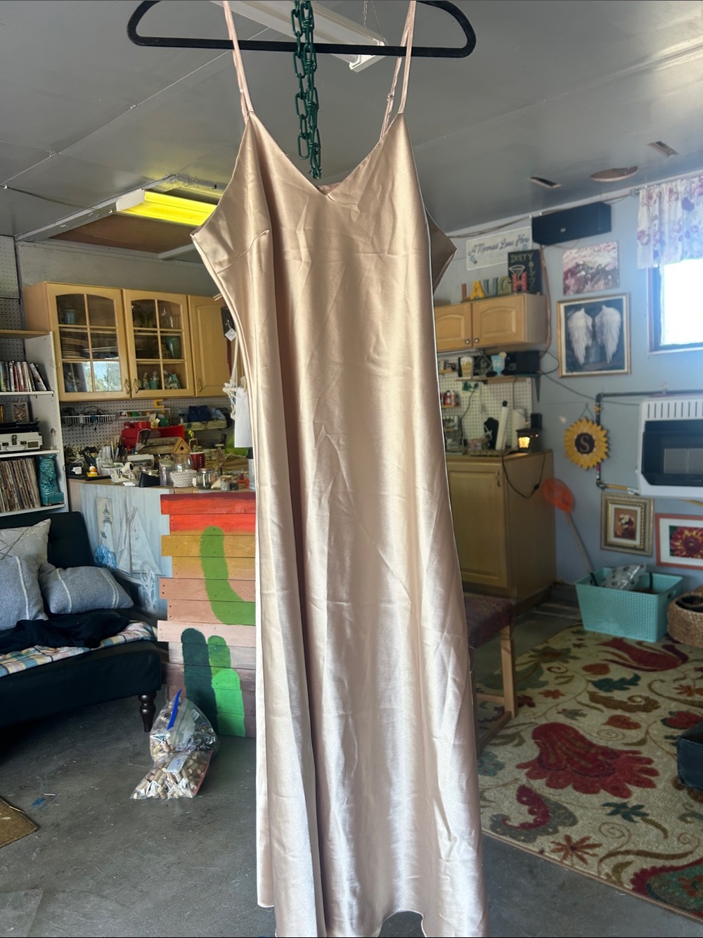3 Silky Satin Like Chemise - Hot Pink, Steel Grey and Champagne. - Picture 4 of 11
